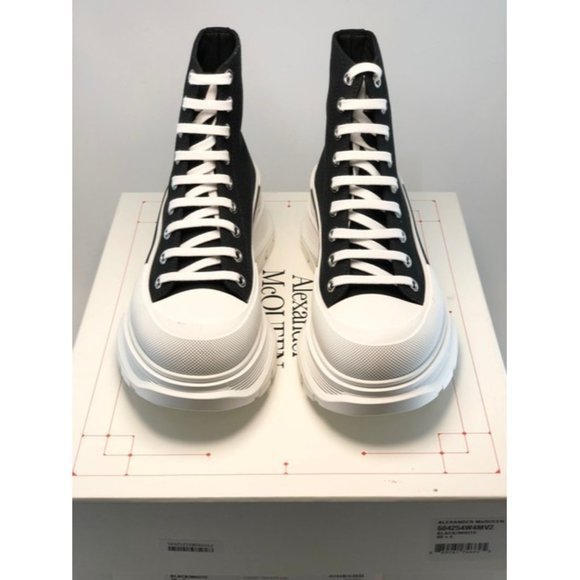 Alexander Mcqueen Black Tread Slick Boot Sneakers Size Eu:40.5 - Picture 2 of 12